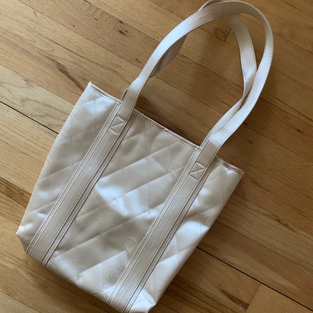 NWT Arbonne Gold Quilted Makeup Tote Bag